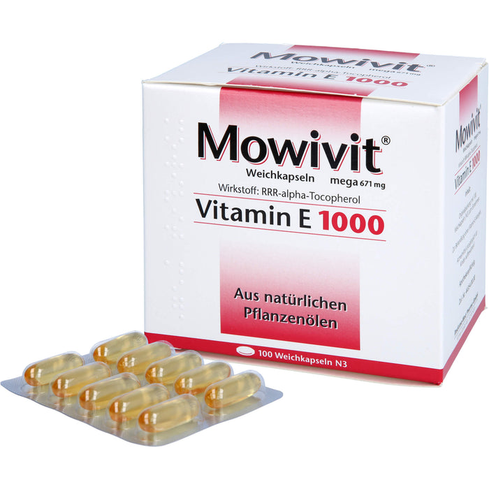 Mowivit mega Vitamin E 1000 Weichkapseln, 100 St. Kapseln