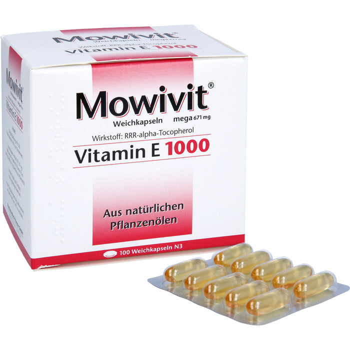 Mowivit mega Vitamin E 1000 Weichkapseln, 100 St. Kapseln