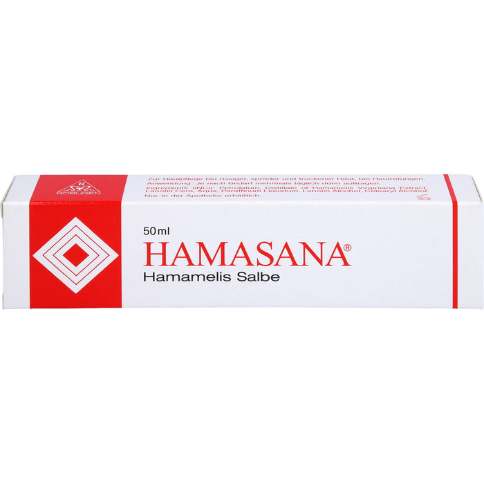 HAMASANA Hamamelis Salbe zur Hautpflege bei rissiger, spröder und trockener Haut, 50 g Salbe