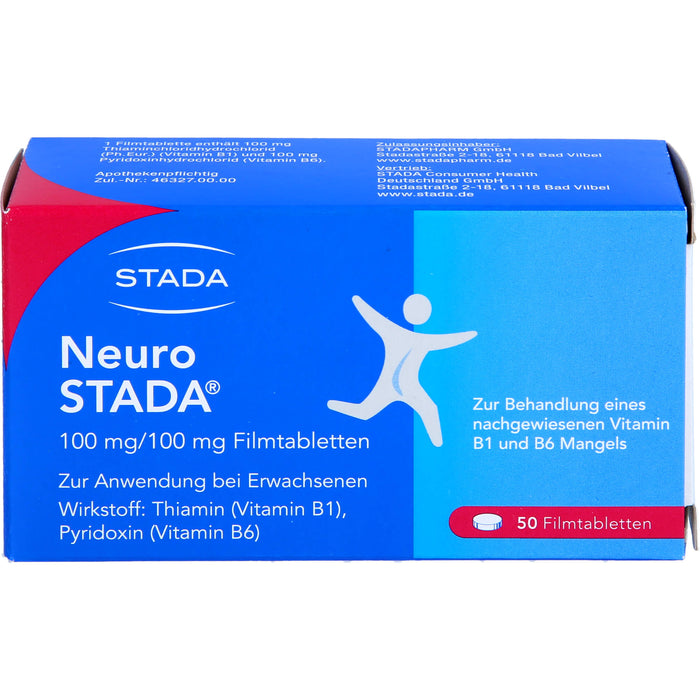 STADA Neuro Filmtabletten bei nachgewiesenem Vitamin B1 und B6 Mangel, 50 St. Tabletten