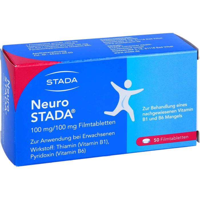 STADA Neuro Filmtabletten bei nachgewiesenem Vitamin B1 und B6 Mangel, 50 St. Tabletten