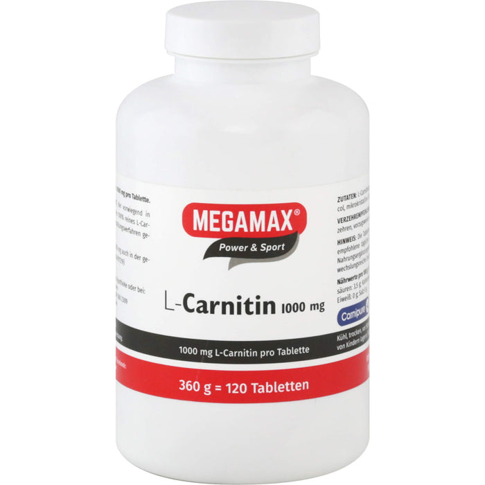MEGAMAX Power & Sport L-Carnitin 1000 mg Tabletten, 120 St. Tabletten