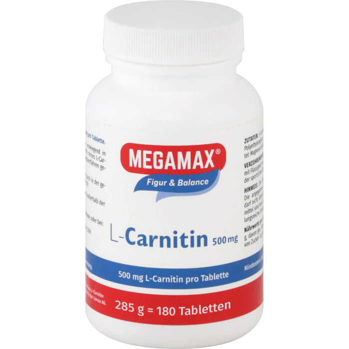 MEGAMAX Figur & Balance L-Carnitin 500 mg Tabletten, 180 St. Tabletten