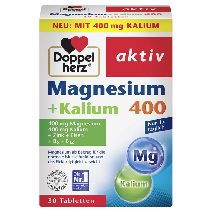 Doppelherz Magnesium + Kalium Tabletten, 30 St. Tabletten