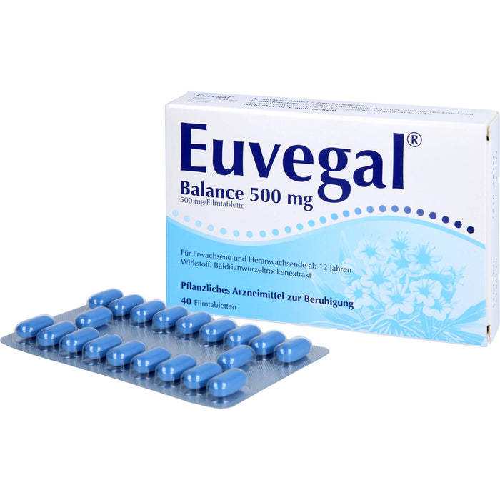 Euvegal Balance 500 mg Filmtabletten zur Beruhigung, 40 St. Tabletten