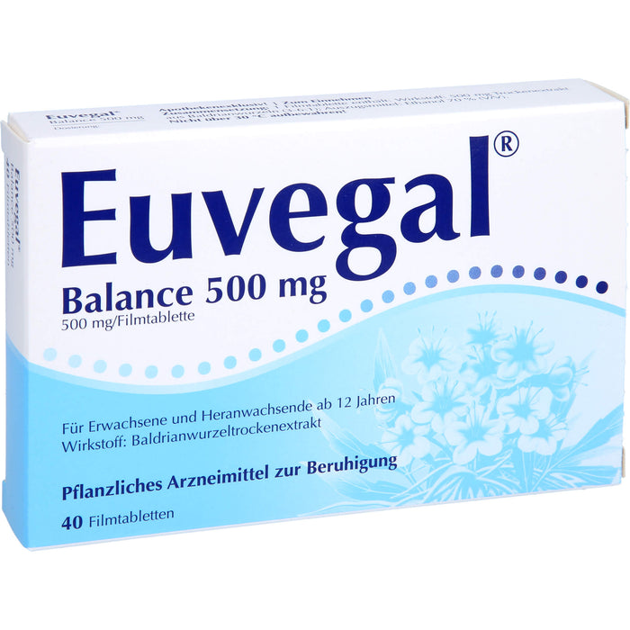 Euvegal Balance 500 mg Filmtabletten zur Beruhigung, 40 St. Tabletten