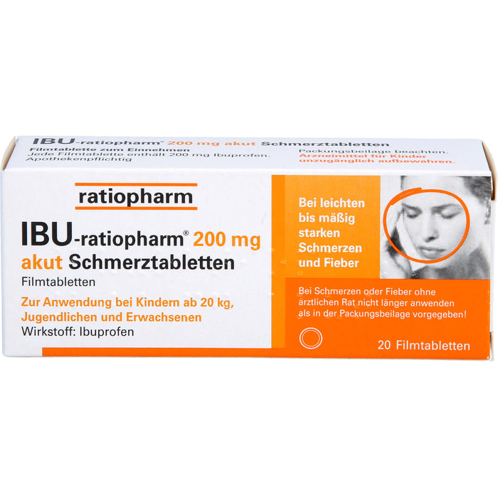 Ibu-ratiopharm 200 akut Tabletten, 20 St. Tabletten