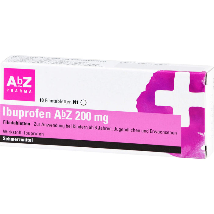 Ibuprofen AbZ 200 mg Filmtabletten, 10 St. Tabletten