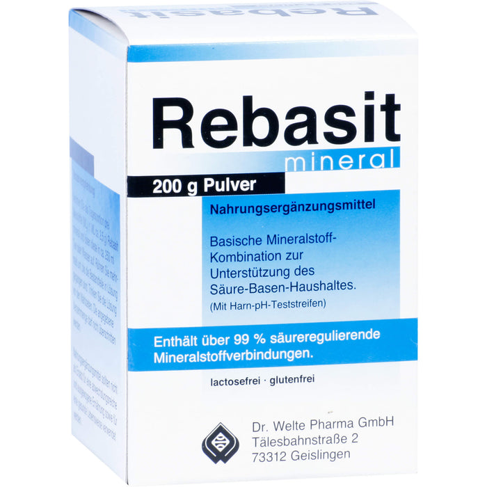 Rebasit mineral Pulver zur Unterstützung des Säure-Basen-Haushaltes, 200 g Pulver