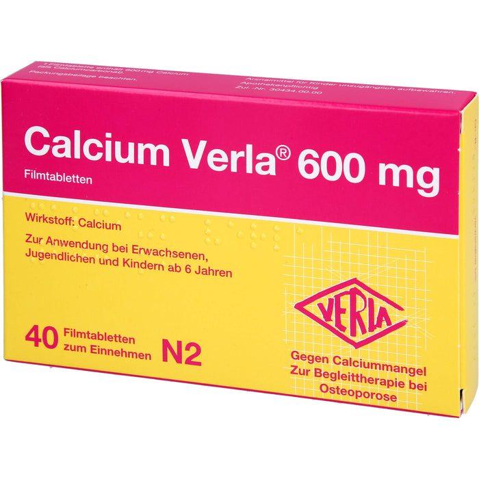 Calcium Verla 600 mg Filmtabletten, 40 St. Tabletten