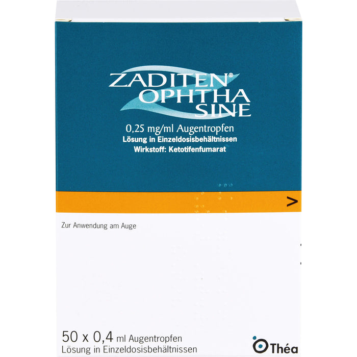 Zaditen ophta sine 0,25 mg/ml Lösung Antiallergikum zur Anwendung am Auge, 50 St. Einzeldosispipetten