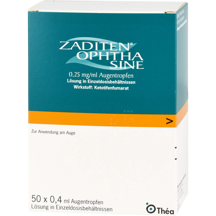 Zaditen ophta sine 0,25 mg/ml Lösung Antiallergikum zur Anwendung am Auge, 50 St. Einzeldosispipetten