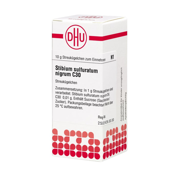 DHU Stibium sulfuratum nigrum C30 Streukügelchen, 10 g Globuli