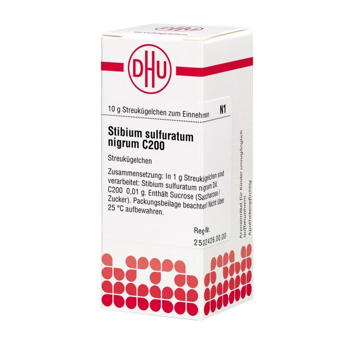 DHU Stibium sulfuratum nigrum C200 Streukügelchen, 10 g Globuli