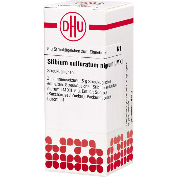 DHU Stibium sulfuratum nigrum LM XII Streukügelchen, 5 g Globuli