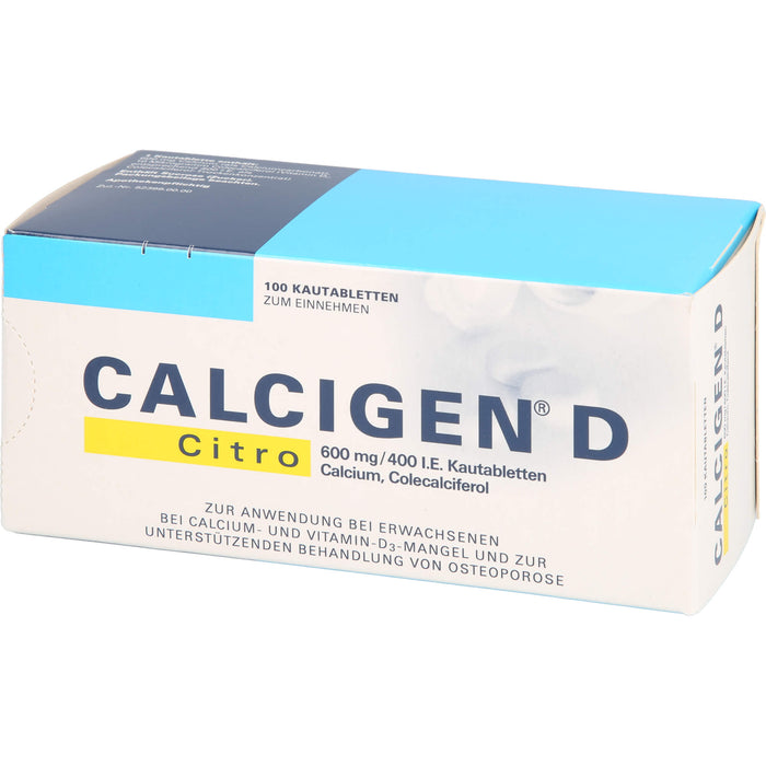 CALCIGEN D Citro 600 mg/400 I.E. Kautabletten, 100 St KTA