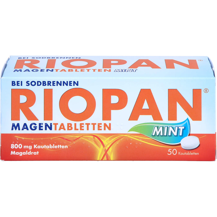 RIOPAN Magentabletten bei Sodbrennen Kautabletten Mint, 50 St. Tabletten