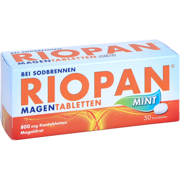 RIOPAN Magentabletten bei Sodbrennen Kautabletten Mint, 50 St. Tabletten