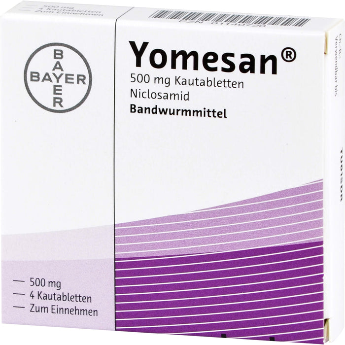Yomesan 500 mg Kautabletten Niclosamid Bandwurmmittel, 4 St. Tabletten