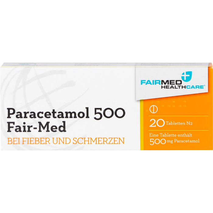 Paracetamol 500 Fair-Med Tabletten bei Fieber und Schmerzen, 20 St. Tabletten