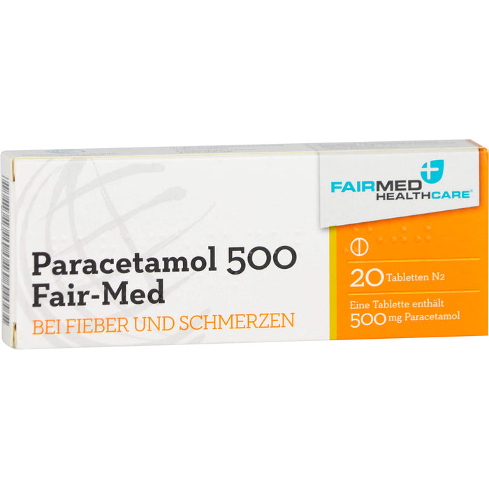 Paracetamol 500 Fair-Med Tabletten bei Fieber und Schmerzen, 20 St. Tabletten