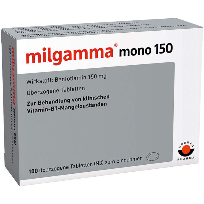 milgamma mono 150 Tabletten bei Vitamin B1 Mangelzuständen, 100 St. Tabletten