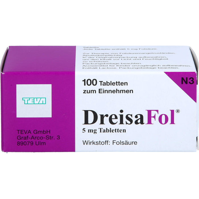 DreisaFol Tabletten bei Folsäuremangelzuständen, 100 St. Tabletten