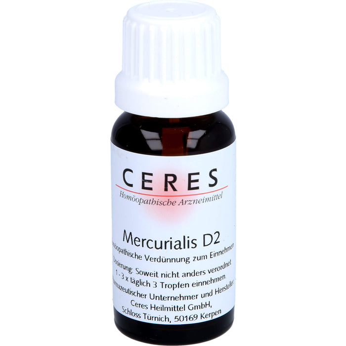 CERES Mercurialis D2 flüssige Verdünnung, 20 ml Lösung