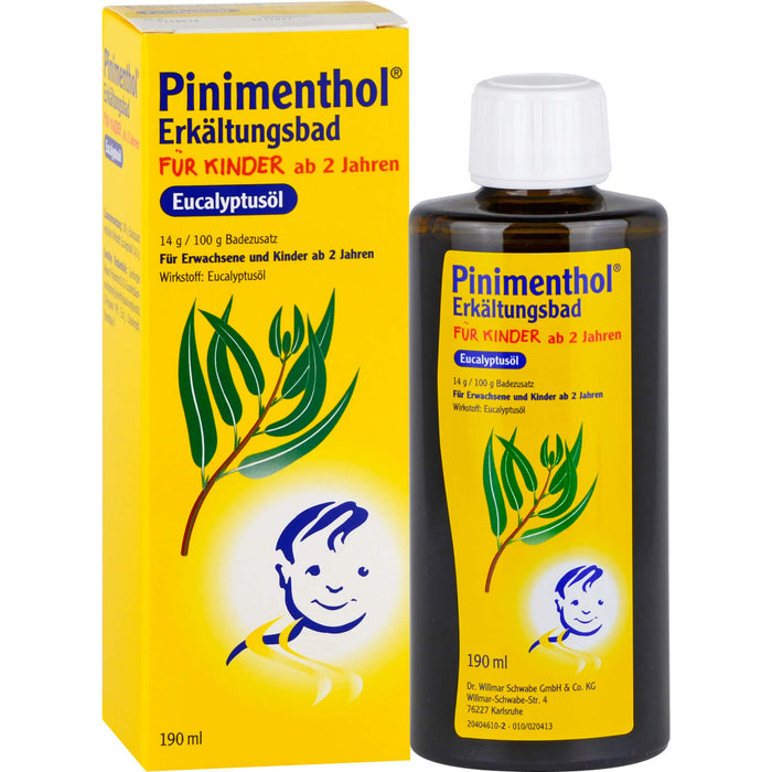 Pinimenthol Eucalyptusöl Erkältungsbad für Kinder ab 2, 190 ml Badezusatz