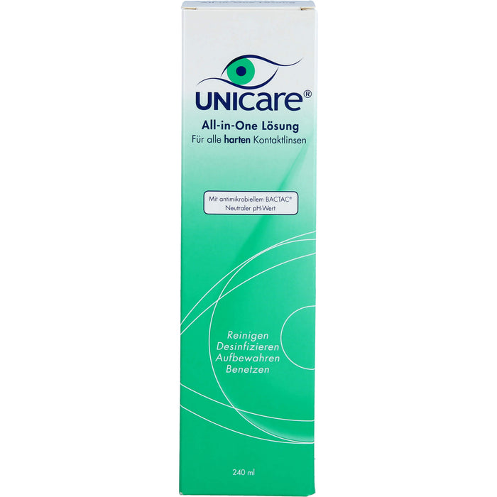 Unicare All-in-One Lösung für harte Kontaktlinsen, 240 ml Lösung