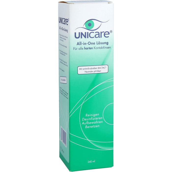 Unicare All-in-One Lösung für harte Kontaktlinsen, 240 ml Lösung
