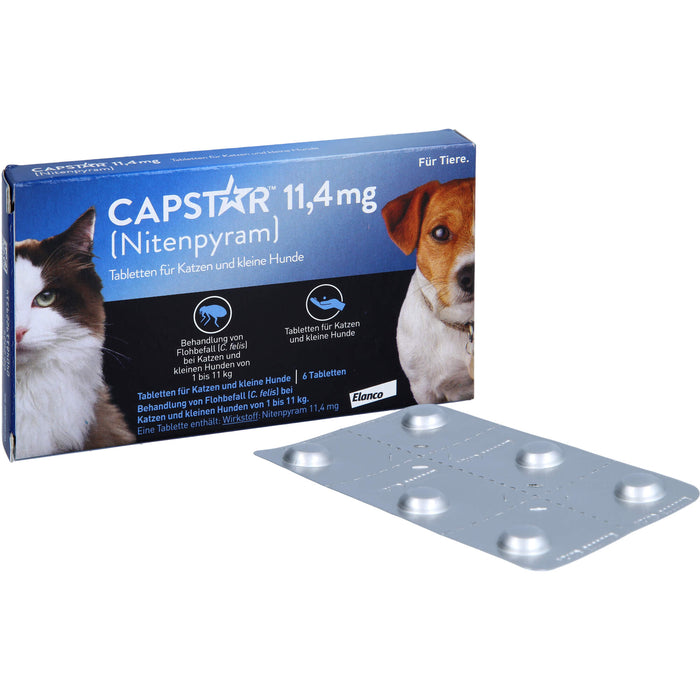 CAPSTAR 11,4 mg Tabletten für Katzen und kleine Hunde bei Flohbefall, 5 St. Tabletten