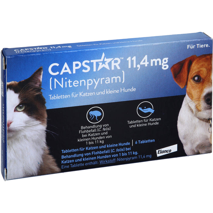CAPSTAR 11,4 mg Tabletten für Katzen und kleine Hunde bei Flohbefall, 5 St. Tabletten