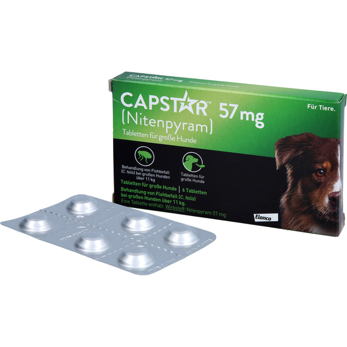CAPSTAR 57 mg Tabletten für große Hunde bei Flohbefall, 6 St. Tabletten