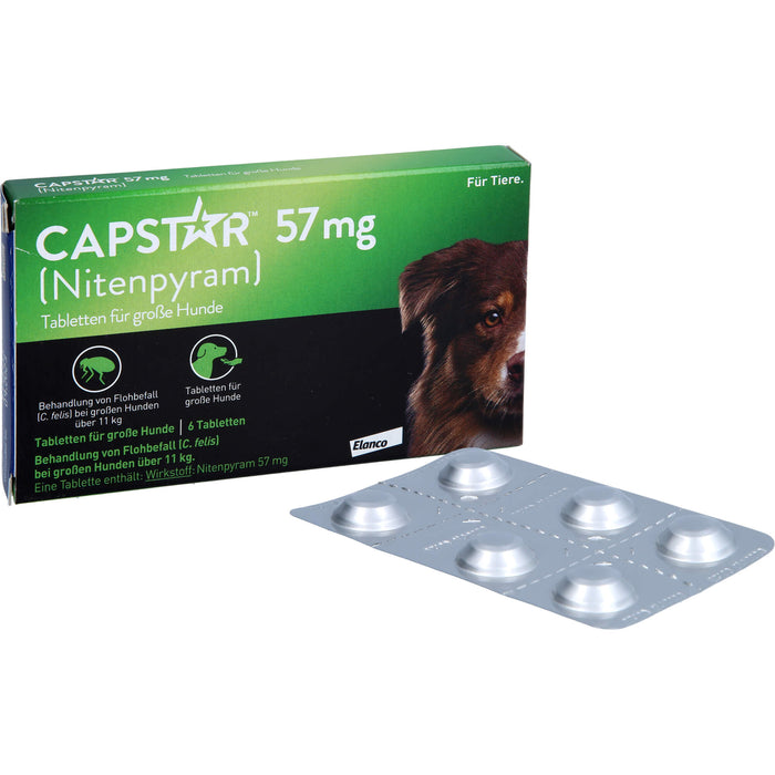 CAPSTAR 57 mg Tabletten für große Hunde bei Flohbefall, 6 St. Tabletten