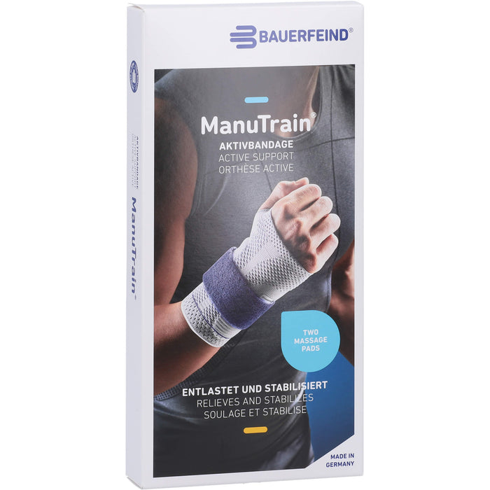 Bauerfeind ManuTrain Handgelenkbandage links Gr. 5 titan, 1 St. Bandage