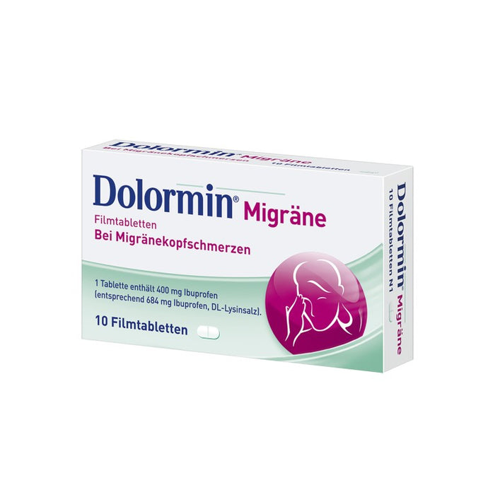 Dolormin Migräne Filmtabletten bei Migränekopfschmerzen, 10 St. Tabletten