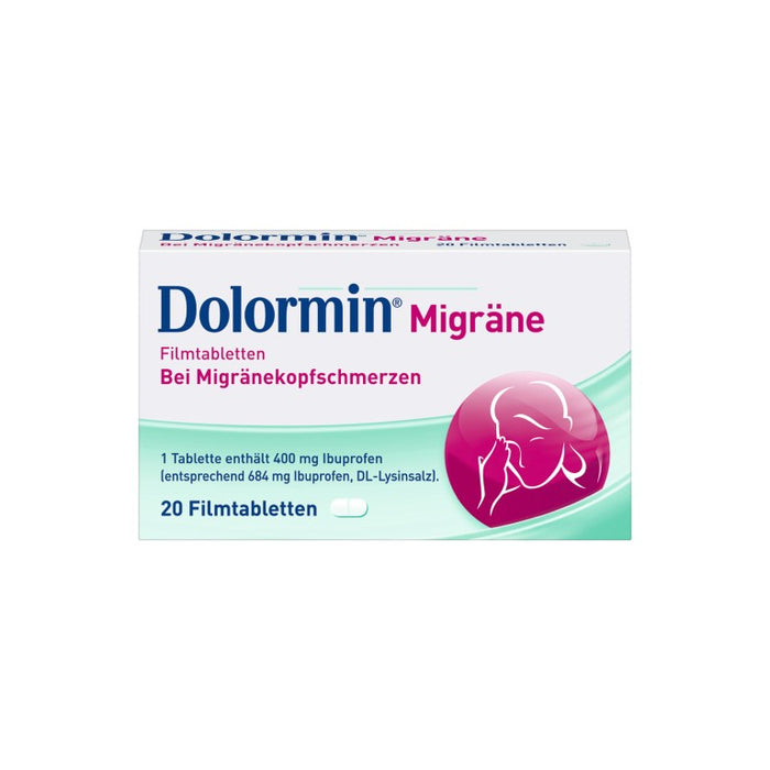 Dolormin Migräne Filmtabletten bei Migränekopfschmerzen, 20 St. Tabletten
