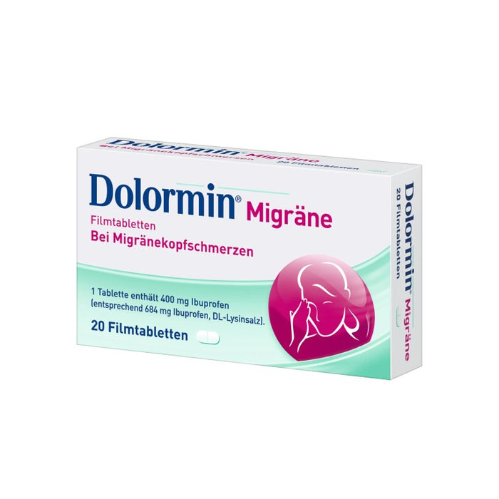 Dolormin Migräne Filmtabletten bei Migränekopfschmerzen, 20 St. Tabletten
