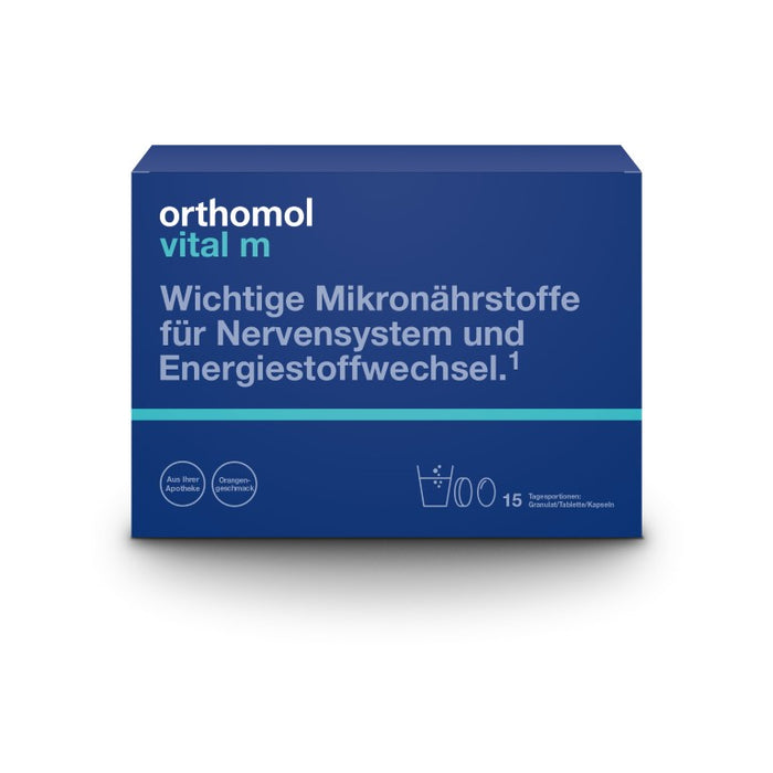 orthomol vital m Granulat/Tabletten/Kapseln Orangengeschmack, 15 St. Portionen