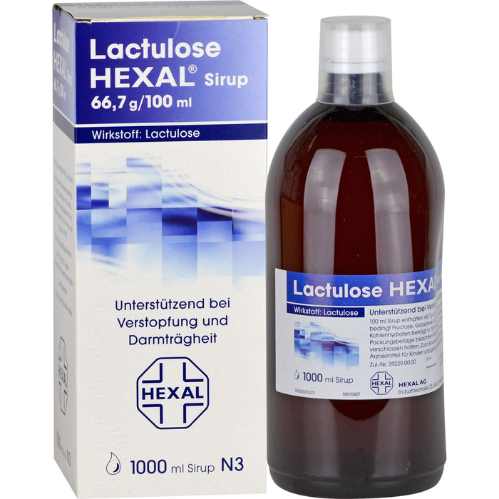 Lactulose HEXAL Sirup unterstützend bei Verstopfung und Darmträgheit, 1000 ml Lösung