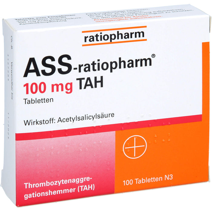 ASS-ratiopharm 100 mg TAH Tabletten, 100 St. Tabletten