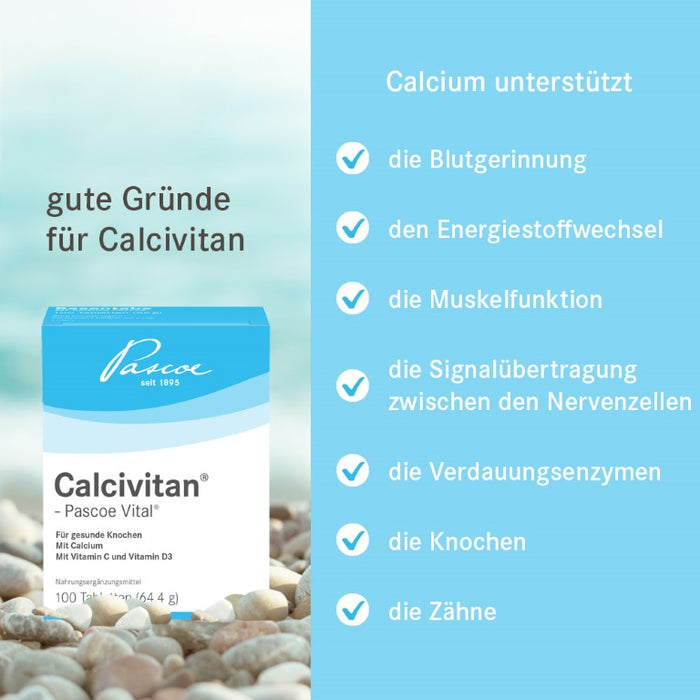 Calcivitan - Pascoe Vital Tabletten für gesunde Knochen, 100 St. Tabletten