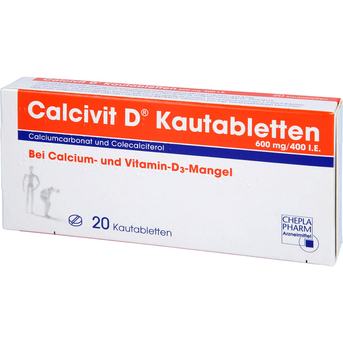 Calcivit D Kautabletten 600 mg/400 I.E., 20 St. Tabletten