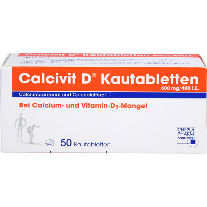 Calcivit D Kautabletten 600 mg/400 I.E., 50 St. Tabletten
