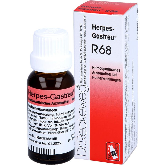 Herpes-Gastreu R68 Mischung bei Hauterkrankungen, 22 ml Lösung