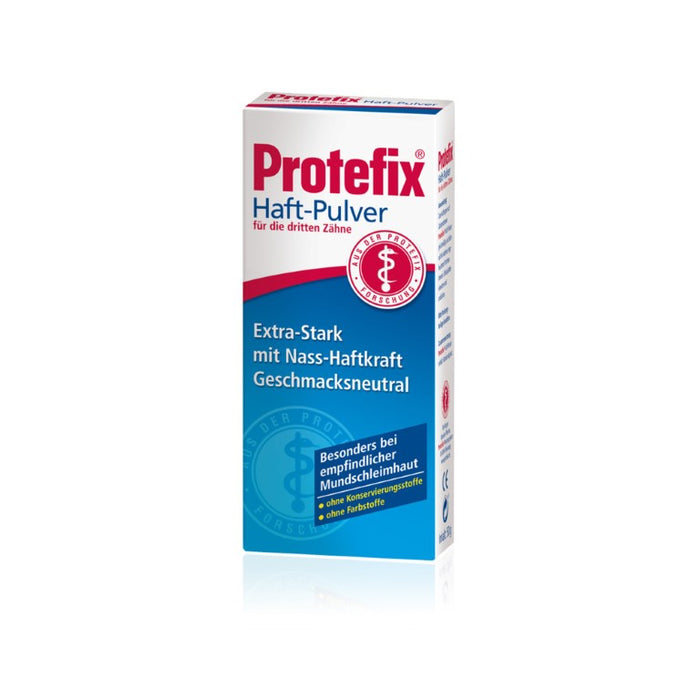 Protefix Haft-Pulver für Voll- und Teilprothesen bei empfindlicher Mundschleimhaut, 50 g Pulver