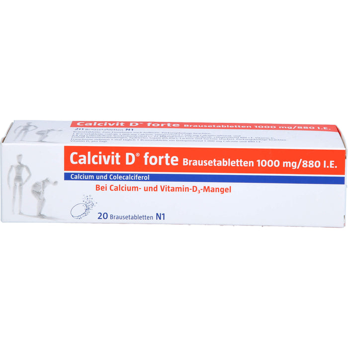 Calcivit D forte Brausetabletten 1000 mg/880 I.E., 20 St. Tabletten