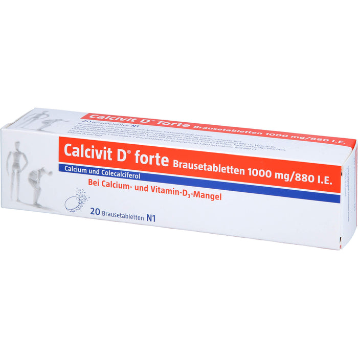 Calcivit D forte Brausetabletten 1000 mg/880 I.E., 20 St. Tabletten