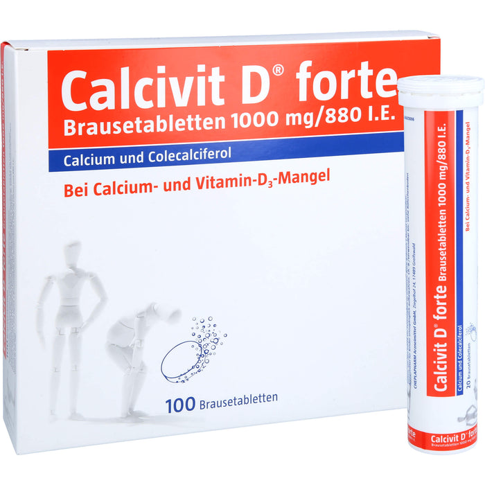 Calcivit D forte Brausetabletten 1000 mg/880 I.E., 100 St. Tabletten